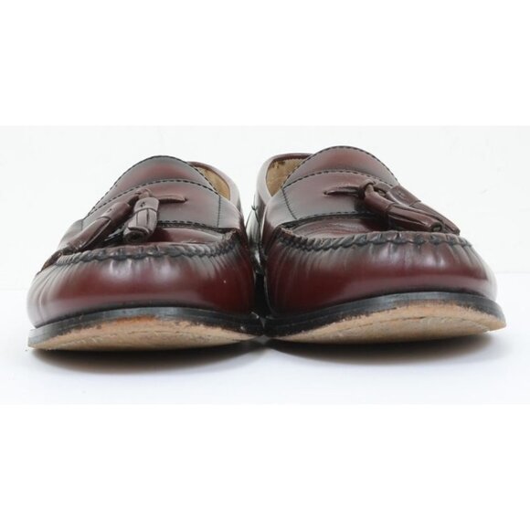 G. H. Bass & Co Harris Burgundy Leather Tassel Loafers Men's 9.5D Made in Brazil - Picture 6 of 9